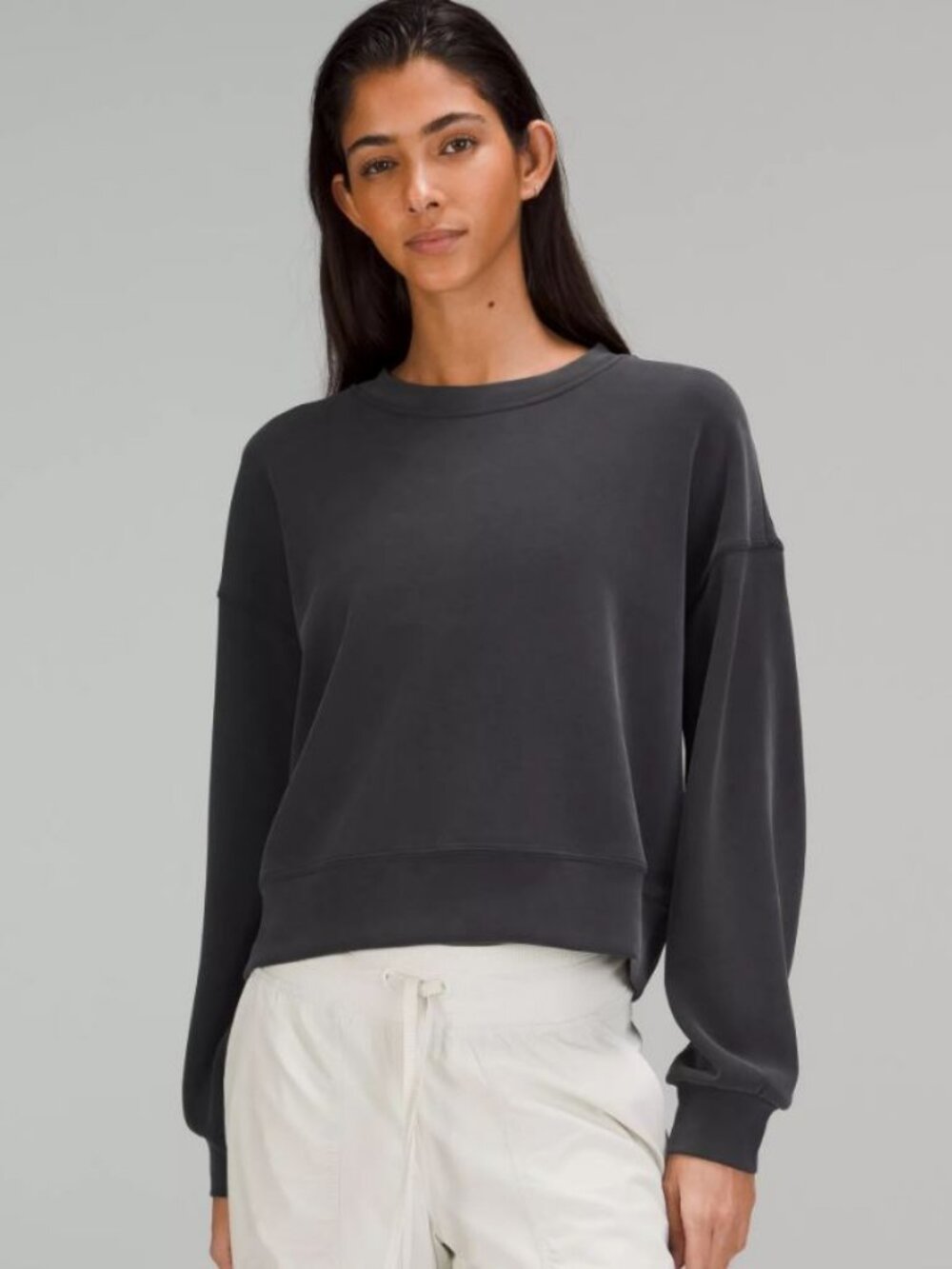 Lululemon Softstreme Perfectly Oversized Cropped Crew - Grey